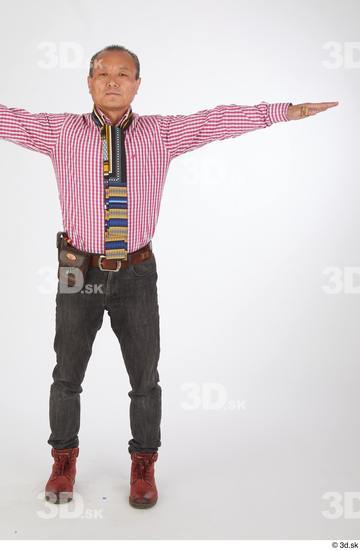 Whole Body Man T poses Asian Casual Slim Standing Street photo references