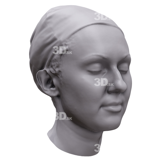 Head Woman White 3D Artec Heads