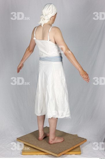 Whole Body Woman White Historical Dress Costume photo references