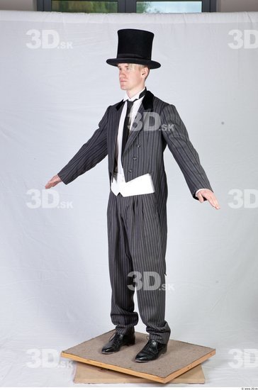 Whole Body Man White Formal Costume photo references