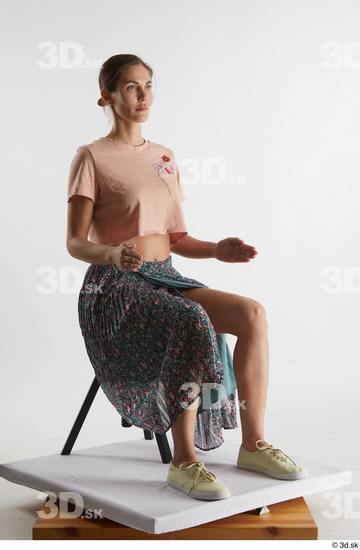 Woman White Slim Female Studio Poses