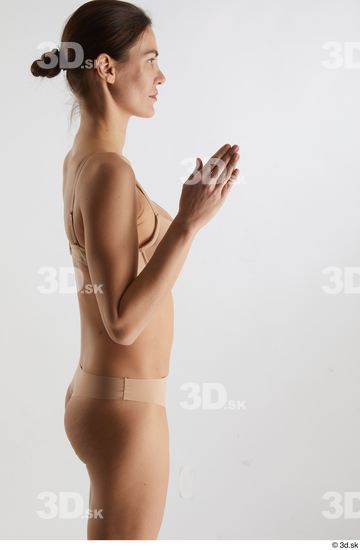 Woman White Slim Female Studio Poses