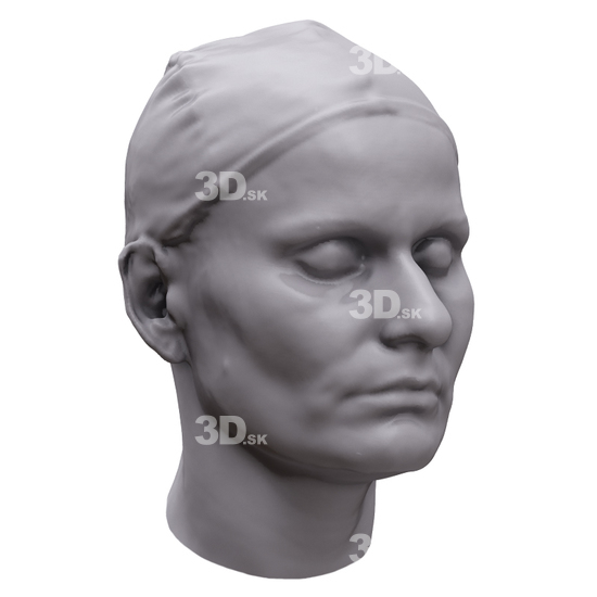 Head Woman White 3D Artec Heads