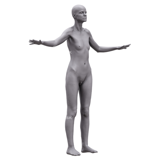 Whole Body Woman White 3D Artec Bodies