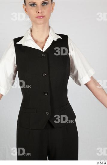 Upper Body Woman White Shirt Vest Costume photo references