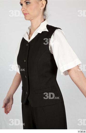 Upper Body Woman White Shirt Vest Costume photo references