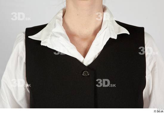 Woman White Shirt Vest Costume photo references