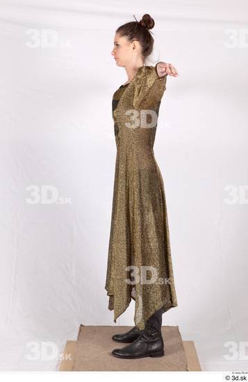 Whole Body Woman T poses White Costume photo references