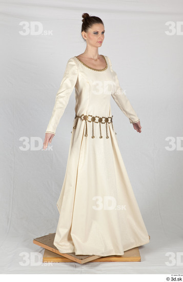 Whole Body Woman White Historical Costume photo references