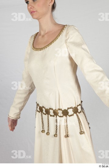 Upper Body Woman White Historical Dress Costume photo references