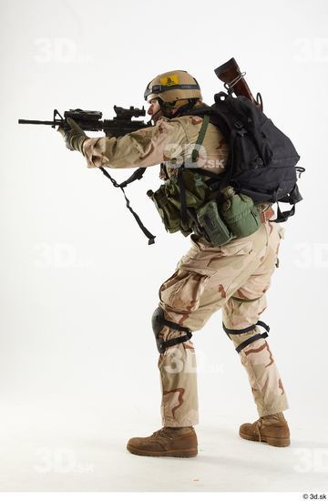 Weapons-Rifle Man White Army Athletic Studio photo references