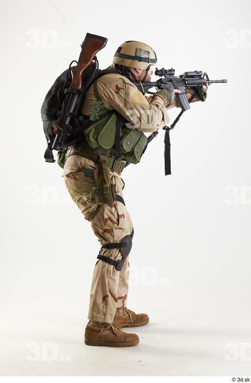 Weapons-Rifle Man White Army Athletic Studio photo references