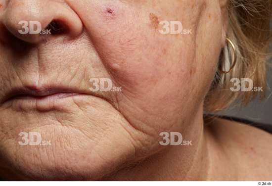 and more Face Woman White Wrinkles Face Skin Textures