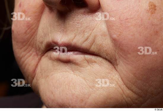 and more Face Woman White Wrinkles Face Skin Textures