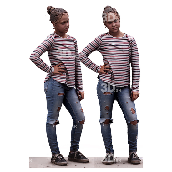 Whole Body Woman White Casual  3D Scan Daily Pose