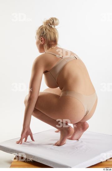 Woman White Slim Female Studio Poses