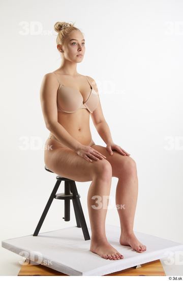 Woman White Slim Female Studio Poses