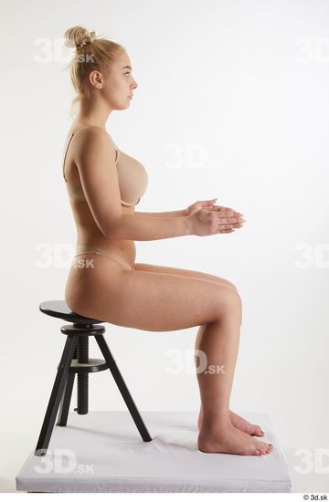 Woman White Slim Female Studio Poses