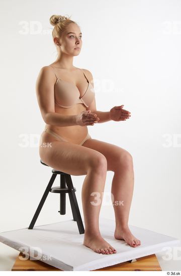 Woman White Slim Female Studio Poses