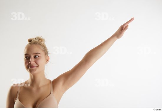 Woman White Slim Female Studio Poses