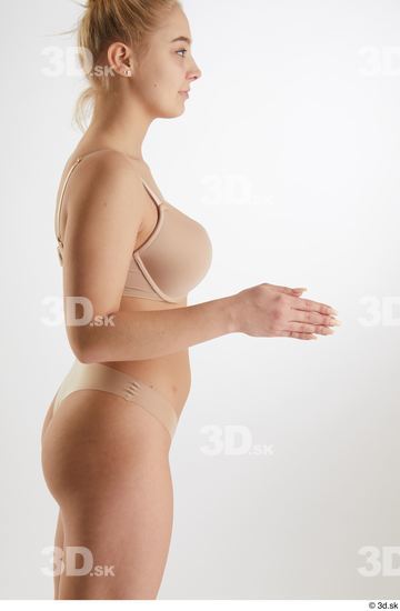 Woman White Slim Female Studio Poses