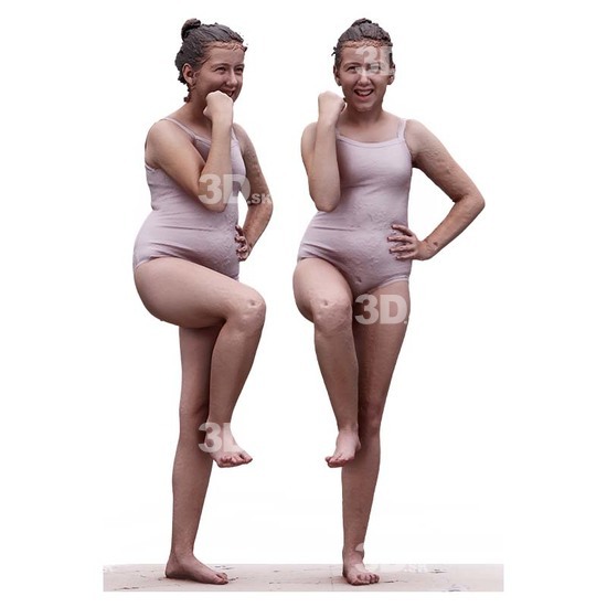 Whole Body Woman White Underwear  3D Scan Daily Pose