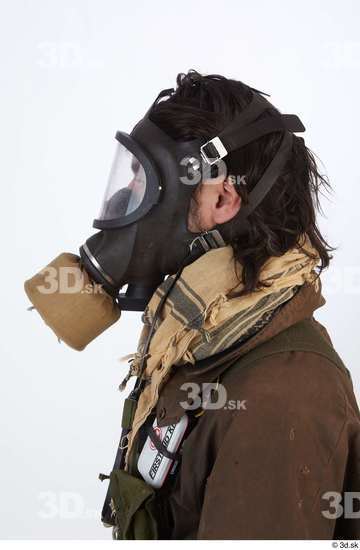 Ear Head Hair Man White Army Uniform Athletic Mask Street photo references