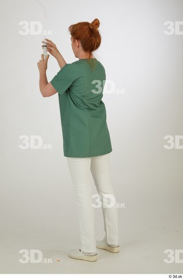 Woman White Uniform Studio photo references