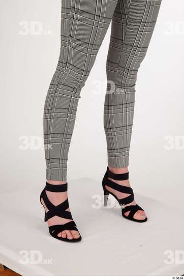 Olivia Sparkle black high heels sandals calf casual dressed grey checkered trousers  jpg