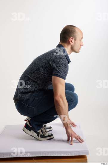 Man White Slim Male Studio Poses