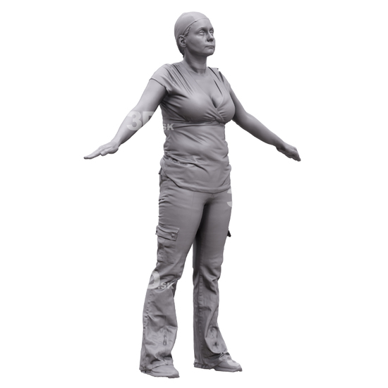 Whole Body Woman White 3D Artec Bodies