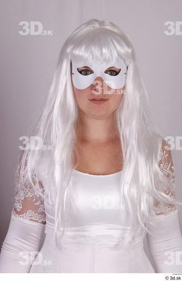 Upper Body Head Woman White Mask Costume photo references