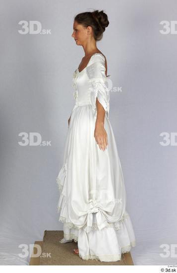 Whole Body Woman White Dress Costume photo references