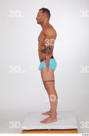 Man White Muscular Male Studio Poses