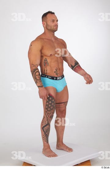 Man White Muscular Male Studio Poses