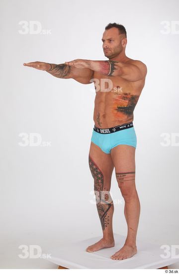 Man White Muscular Male Studio Poses