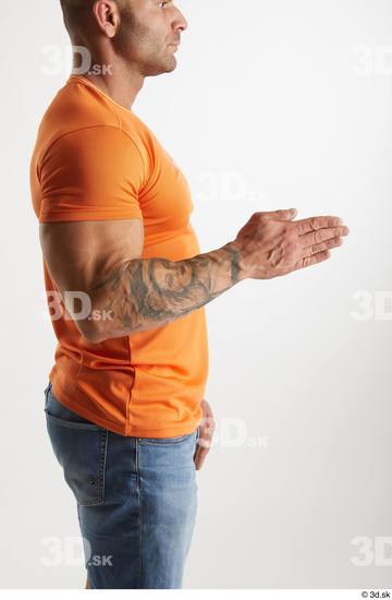 Man White Muscular Male Studio Poses