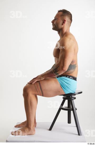 Man White Muscular Male Studio Poses