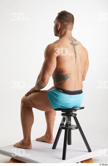 Man White Muscular Male Studio Poses