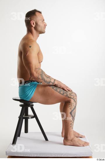 Man White Muscular Male Studio Poses