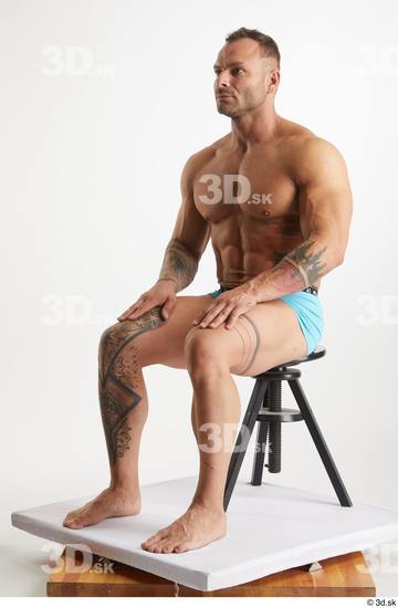 Man White Muscular Male Studio Poses