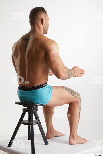 Man White Muscular Male Studio Poses