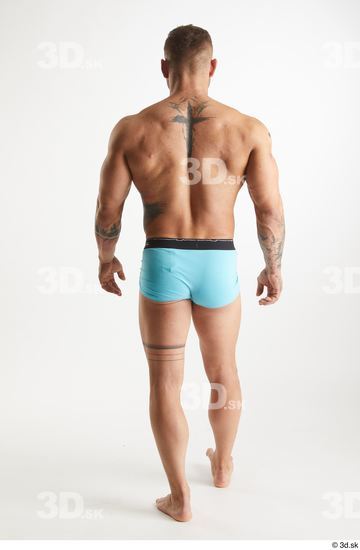 Man White Muscular Male Studio Poses