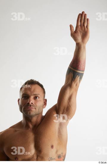 Man White Muscular Male Studio Poses