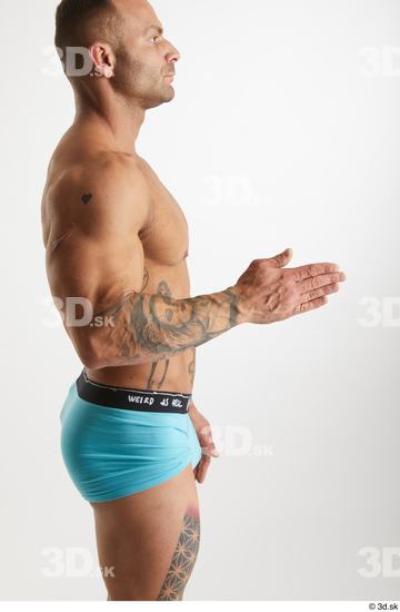 Man White Muscular Male Studio Poses