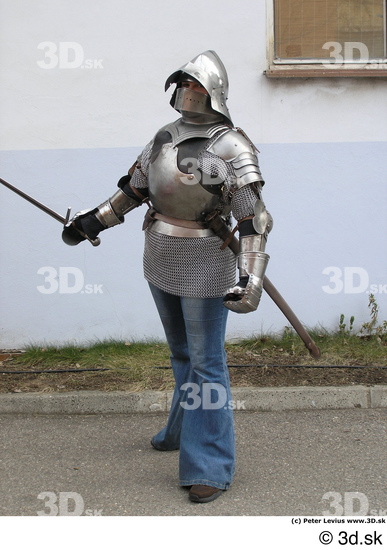 Whole Body Woman Pose with sword White Army Historical Studio photo references