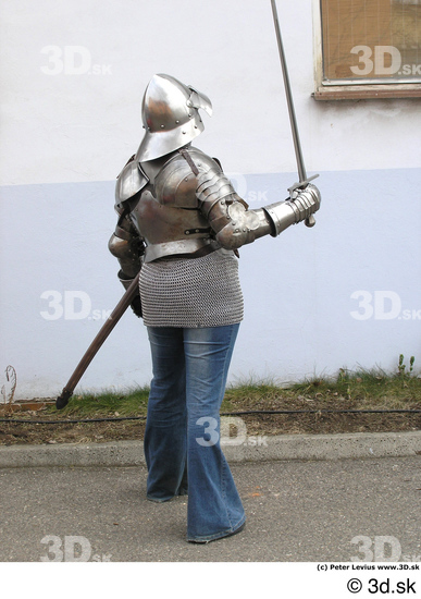 Whole Body Woman Pose with sword White Army Historical Studio photo references