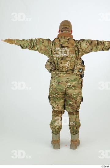 Whole Body Man T poses White Army Uniform Athletic Standing Street photo references