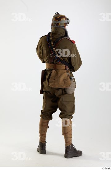 Whole Body Weapons-Rifle Man Pose with machine rifle White Army Athletic Bearded Studio photo references