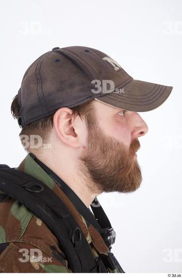 Head Man White Army Chubby Bearded Street photo references